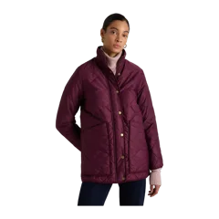 Featherless Quilted Long Puffer Jacket Barolo Burgundy