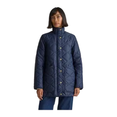 Featherless Quilted Long Puffer Jacket Admiral