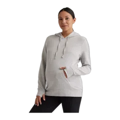 SuperSoft Fleece Maternity & Nursing Hoodie Heather Grey