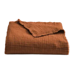 Organic Cotton Gauze Throw Terracotta