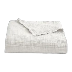 Organic Cotton Gauze Throw White