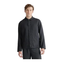 100% European Linen Chore Jacket Black