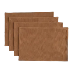 Organic Cotton Gauze Placemats, Set of 4 Terracotta