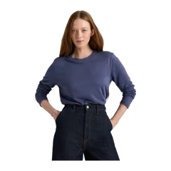 Cotton Modal Relaxed Long Sleeve Tee Storm Blue
