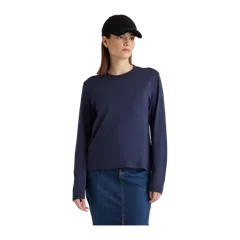 Cotton Modal Relaxed Long Sleeve Tee Navy
