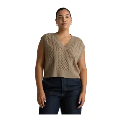 Australian Merino Wool Cable Sweater Vest Malted Toffee