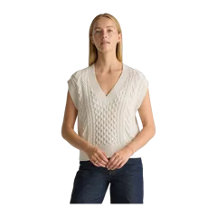 Australian Merino Wool Cable Sweater Vest Heather Bone