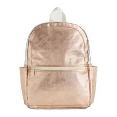 Recycled Double Pocket Backpack Rose Gold/Silver