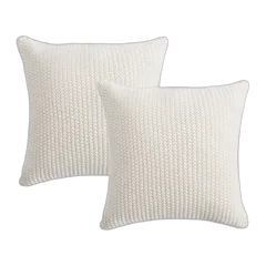 Cotton Fisherman Pillow Cover (Set of 2) Ivory