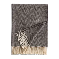 Lightweight Italian Cotton Herringbone Throw Espresso