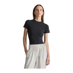 Stretch Cotton Jersey Fitted T-Shirt Black