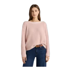 100% Organic Cotton Fisherman Boatneck Sweater Shell Pink