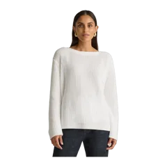 100% Organic Cotton Fisherman Boatneck Sweater Ivory