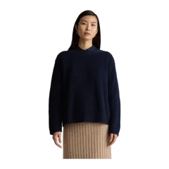 100% Organic Cotton Fisherman Boatneck Sweater Navy