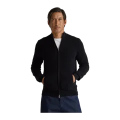 Mongolian Cashmere Full Zip Sweater Black