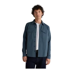 Cotton Pique Knit Overshirt Ocean
