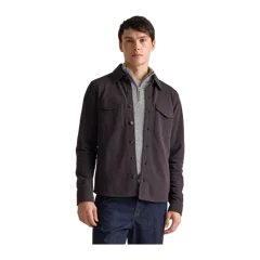 Cotton Pique Knit Overshirt Black