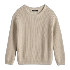 100% Organic Cotton Fisherman Tunic Sweater Speckled Beige