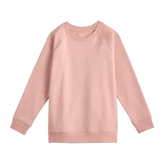 Organic Cotton French Terry Crew Neck Sweatshirt Pink Rose