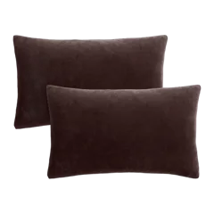 Classic Cotton Velvet Pillow Cover (Set of 2) Espresso