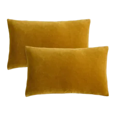 Classic Cotton Velvet Pillow Cover (Set of 2) Marigold