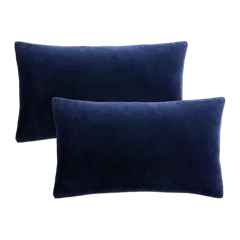 Classic Cotton Velvet Pillow Cover (Set of 2) Navy