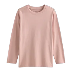 100% Organic Cotton Jersey Long Sleeve Tee Pink Rose