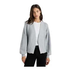 100% Organic Cotton Waffle Stitch Open Cardigan Heather Dove Grey