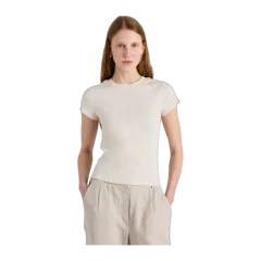 Organic Cotton Micro-Rib Crewneck Tee Heather Oatmeal