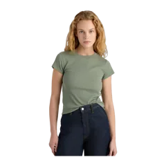 Organic Cotton Micro-Rib Crewneck Tee Sea Spray Green