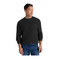100% Organic Cotton Ribbed Crewneck Sweater Charcoal