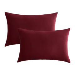 Corduroy Cotton Velvet Pillow Cover (Set of 2) Bordeaux