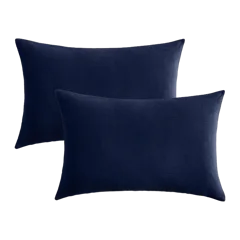 Corduroy Cotton Velvet Pillow Cover (Set of 2) Navy