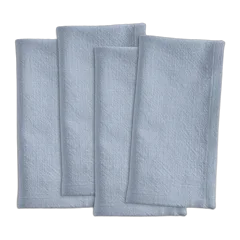Organic Cotton Napkins, Set of 4 Light Blue