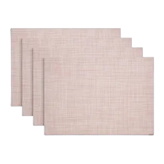 Mini Basketweave Easy-Care Rectangular Placemat, Set of 4 by Chilewich Blush