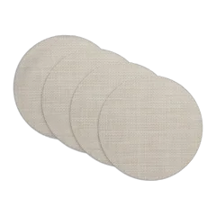 Basketweave Easy-Care Round Placemat, Set of 4 by Chilewich Khaki