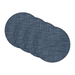 Basketweave Easy-Care Round Placemat, Set of 4 by Chilewich Denim