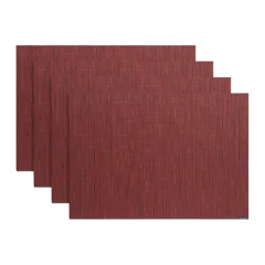 Bamboo Easy-Care Rectangular Placemat, Set of 4 by Chilewich Cranberry