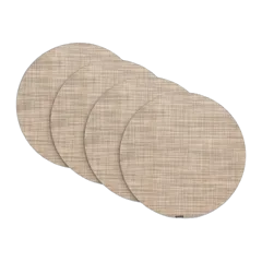 Mini Basketweave Easy-Care Round Placemat, Set of 4 by Chilewich Linen