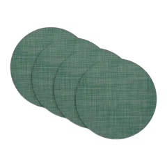 Mini Basketweave Easy-Care Round Placemat, Set of 4 by Chilewich Ivy
