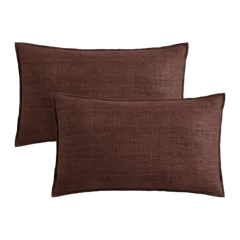 Raw Silk Textured Pillow Cover (Set of 2) Chocolate