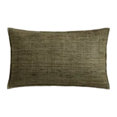 Raw Silk Textured Pillow Cover Olive