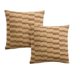 Geometric Silk Blend Pillow Cover (Set of 2) Desert Stripe