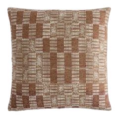 Geometric Silk Blend Pillow Cover Clay Mosaic