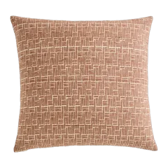 Geometric Silk Blend Pillow Cover Taupe Basketweave