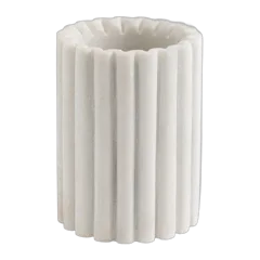 Handcrafted Fluted Marble Wine Chiller White