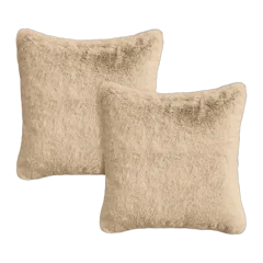 Luxury Faux Fur Pillow Cover (Set of 2) Champagne