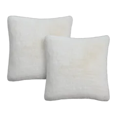 Luxury Faux Fur Pillow Cover (Set of 2) Ivory