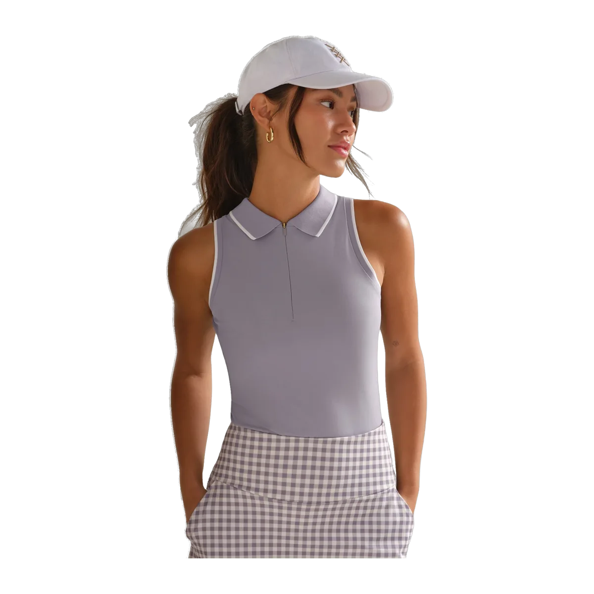 Course to Court Sleeveless Zip Polo