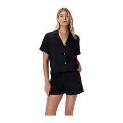 100% European Linen Short Sleeve Shirt Black
